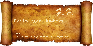 Freisinger Humbert névjegykártya